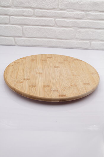 zezedesing Bamboo Round 360 Degree Rotatable Decorative Presentation Stand