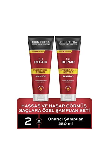 John Frieda Hassas Ve Hasar Görmüş Saçlar Için Onarıcı Şampuan 250 ml 2'li