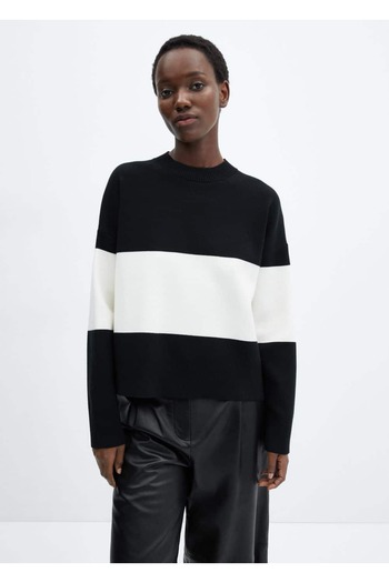 MANGO Woman Pulover oversize cu dungi