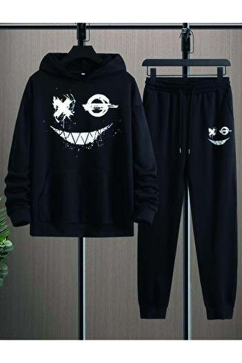 Hunors Sportswear & Company Ανδρική φόρμα oversize με κουκούλα από βαμβακερή φόρμα - Beast Printed