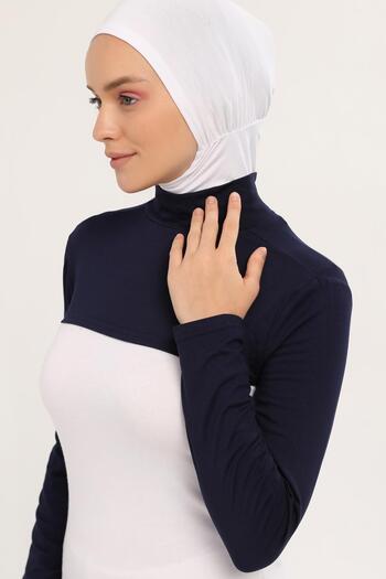 Altobeh Turtleneck Neck Collar Cuff Navy Blue