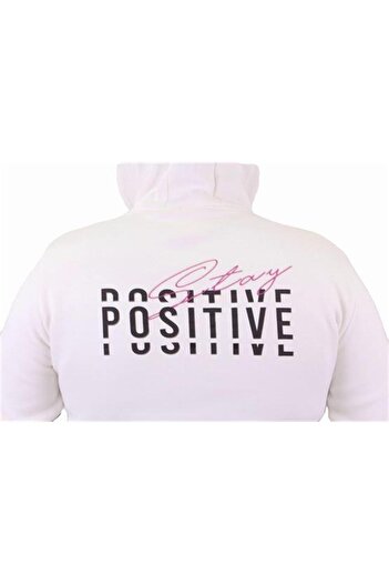 Starbattal Men's Plus Size Hooded Sweat Positive 23211 ECRU