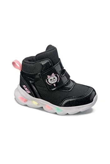 Sanbe 129 Y 9206 26-30 LIGHTED GIRL'S SPORTS BOOTS Black