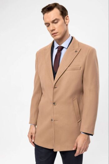 SÜVARİ Pointed Collar Slim Stash Coat