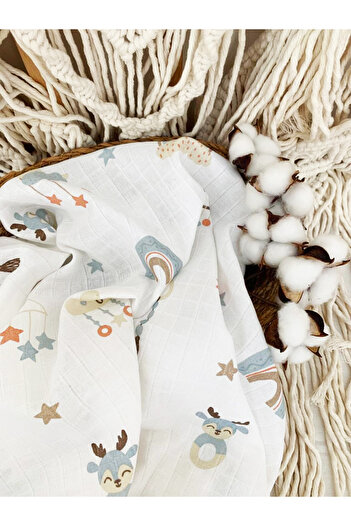 Tinybabyconcept Soft Organic 100% Cotton Multi-Purpose Muslin Baby Blanket Set of 3 90x100 cm Muslin Cloth Blanket