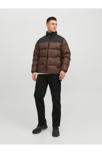Jack & Jones Ανδρικό καφέ παλτό Jack Jones Jjetoby Puffer Collar Sn 12235860 -15
