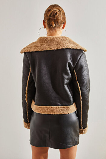 Bianco Lucci Women's Laminated Suede Coat