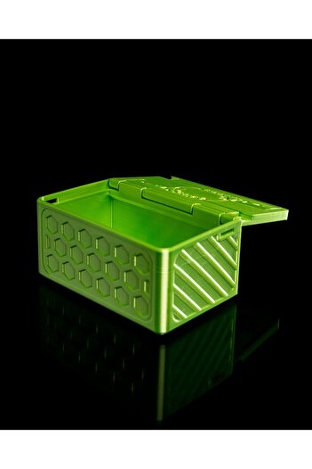 TuransoyCraft Çevirmeli Kilitli Yeşil Dikdörtgen Oyuncak Saklama Kutusu 15CM