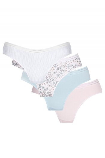Öztaş Underwear Chiloți de bikini din 4 piese din Lycra pentru damă