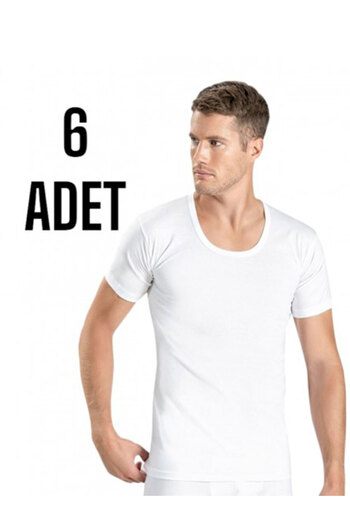 Yıldırım tekstil Silver 3003 Combed Cotton Crew Neck Combed Men's Athlete 6 Pack