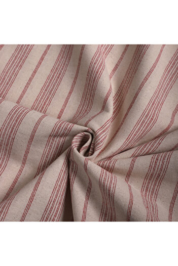 KAMİZ Striped Linen Fabric Claret Red