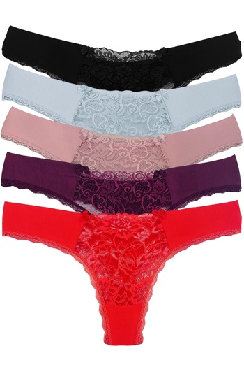 Miss Blue Moon Lace Thong 5-piece 1660