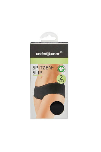 Underwear Chiloți Slip Dantela pentru femei 2 buc Negru Mărimea S