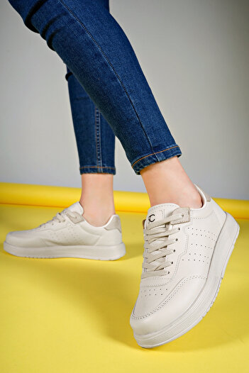 Riccon Glaweth Kadın Sneaker 0012158 Ekru
