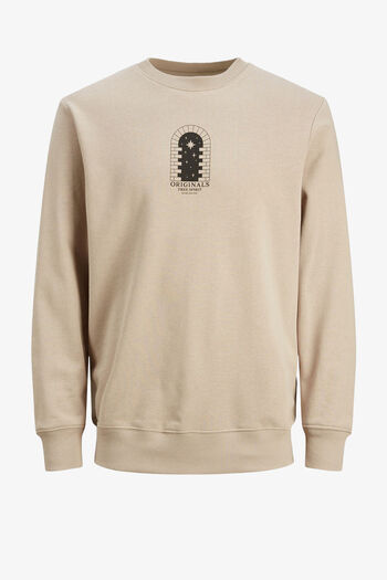 Jack & Jones Jordestiny Sweat Crew Neck Tg Men's Brown Sweatshirt12243615-Brown