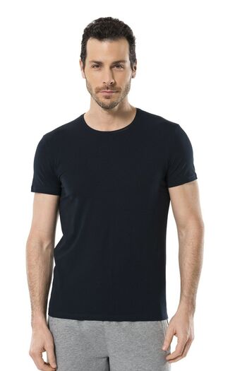 Cacharel Ανδρικό κοντομάνικο μπλουζάκι 1331 Navy Blue με λαιμόκοψη Lycra