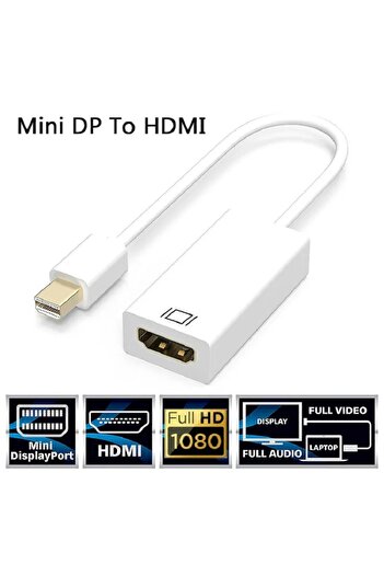 Derwell Yeni 2025 Mini Display Port To Hdmı Çevirici Dönüştürücü Adaptör Minidisplayport Hdmı