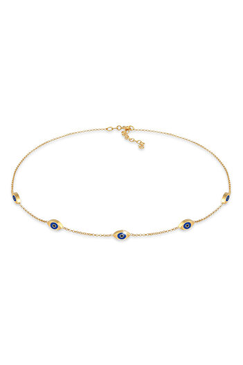 ELLI Dámský náhrdelník Trend Blogger – 925 mincovní stříbro, smaltovaný obojek Evil Eye Bead
