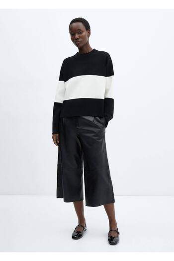 MANGO Woman Pulover oversize cu dungi