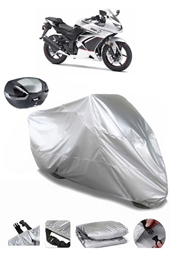 AutoEN Kawasaki Ninja 250R Rear Bag Compatible Motorcycle Tarpaulin Luxury Quality Motorcycle Tarpaulin