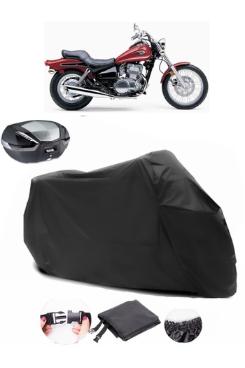 AutoEN Kawasaki EN 500 Rear Bag Compatible Black Motorcycle Tarpaulin Waterproof Durable Fabric