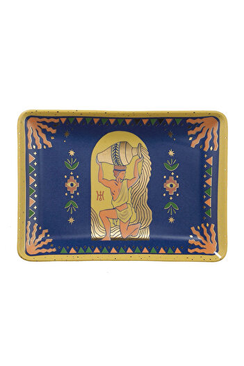 Kütahya Porselen BUTAHYA PORCELAIN TAN 18X13CM.COSMIC LOVE 2 PIECES CAKE SET DECOR 11914/5