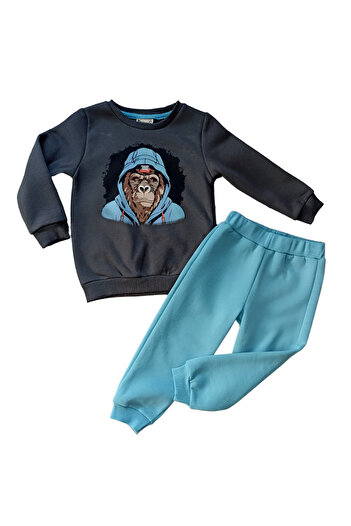 Miniworld Print Detailed Boy's 2-Piece Set - 3-String Raised Boy's 2-Piece Set