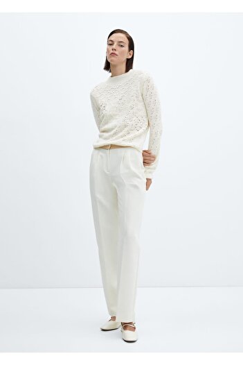 MANGO Woman Perforated Round Neck Sweater