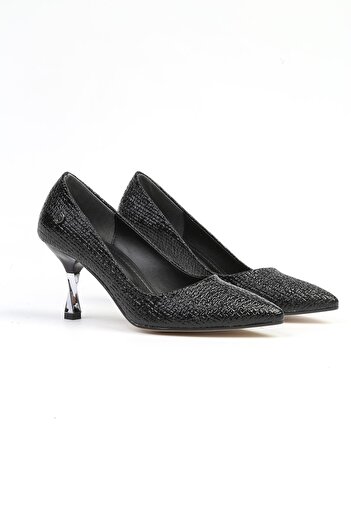 Pierre Cardin ®| PC-52571 - 3478 Black Pattern - Women's Heeled Shoes