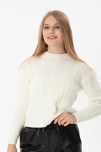 Ocean Hair Braided Cream Sweater