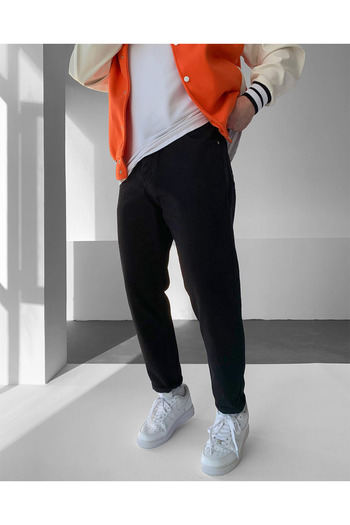 NO1 KONSEPT Black Basic Boyfriend Pants