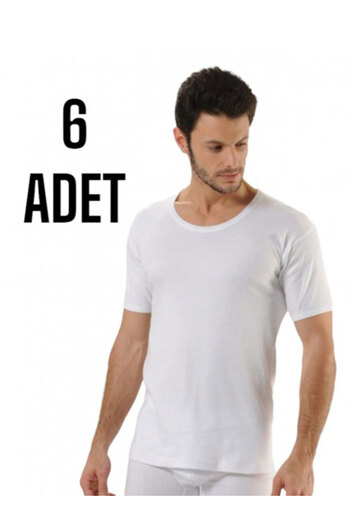 Yıldırım tekstil Silver 3004 Crew Neck Rib (LYCRALI) Men's Athlete 6 Pack