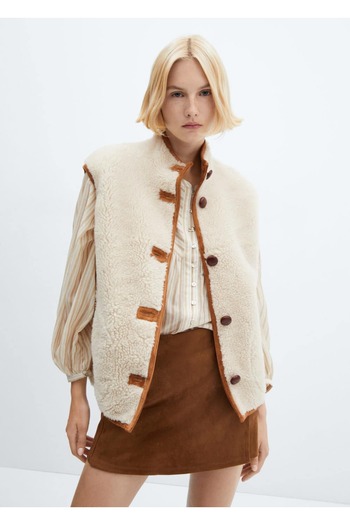 MANGO Woman Double Sided Furry Vest