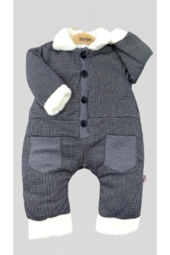 DIDuStore MURAT BABY COLLAR FUR POCKET DETAIL WELSOFT JUMPSUIT