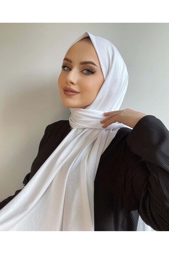 İSTANBULSTYLEMODA Λευκό ελαστικό ύφασμα Ποιοτικό Πενέζι Σάλι - 180x75 Σάλι2305