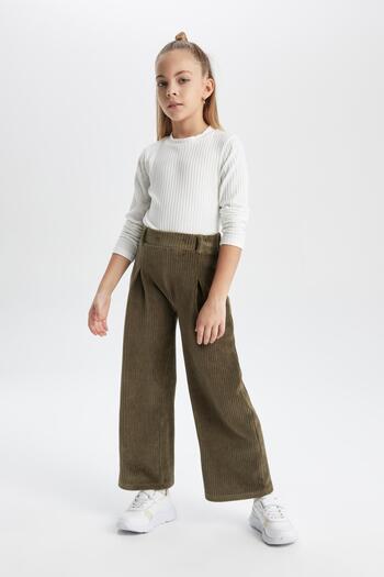 DeFacto Girl's Wide Leg Corduroy Trousers - B7292a823wn
