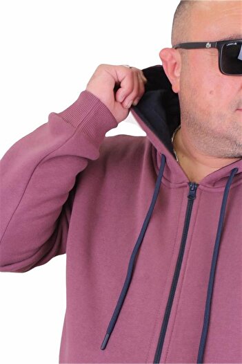 Starbattal Large Size Unisex Hooded 3ip Sweat 11701 Lilac