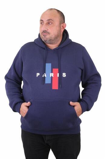 Starbattal Чоловічий великий розмір худі з капюшоном Paris 23209 INDIGO
