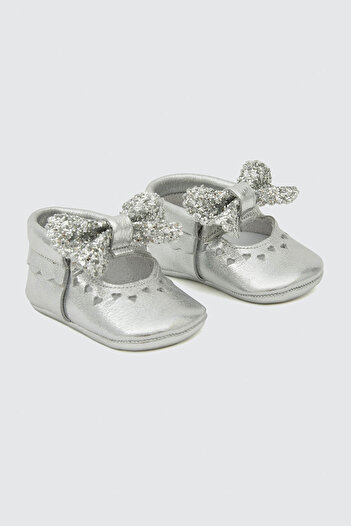 Beybium Bobby Silver Natural Leather Baby Moccasin