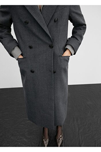 MANGO Woman Double-breasted wool coat