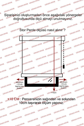 GİVAYO STOR Etek Dilimli Stor Ekru Perde Güneşlik (KIRIK BEYAZ) Kolay Montaj 1. Kalite