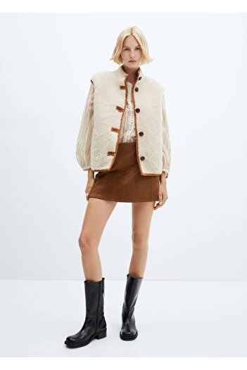 MANGO Woman Double Sided Furry Vest