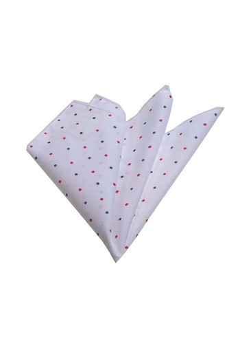 Exve Exclusive White Patterned Collar Handkerchief