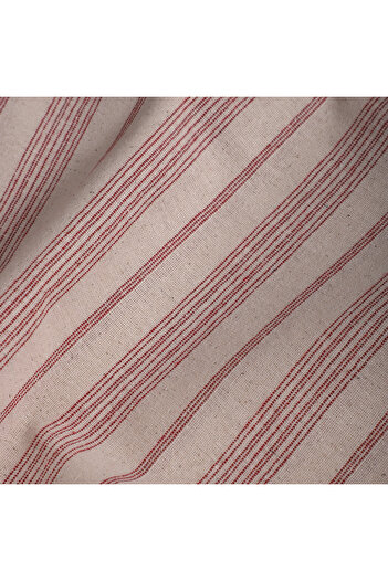 KAMİZ Striped Linen Fabric Claret Red