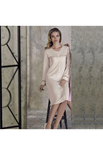 ERBAĞCI HOMEWEAR Winter Buttoned Nightgown