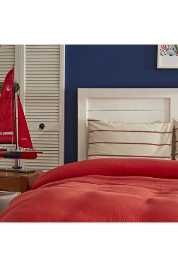 Nautica Home Darrel Tek Kişilik Pike Takımı Mercan