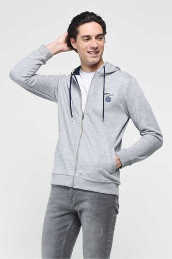 UCLA Hılgard Gray Men's Hooded and Zippered Sweatshirt