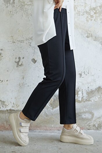 InStyle Zipper Waist Chestnut Trousers - Black
