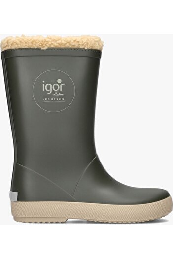 IGOR Unisex Παιδικές μπότες χιονιού με εσωτερική γούνα χακί SPLASH DK BORREGUITO
