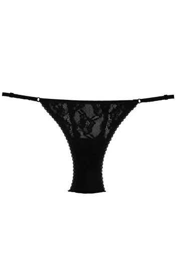 Magic Form 724 Women's Black Lace Rope Edged Slip Panties